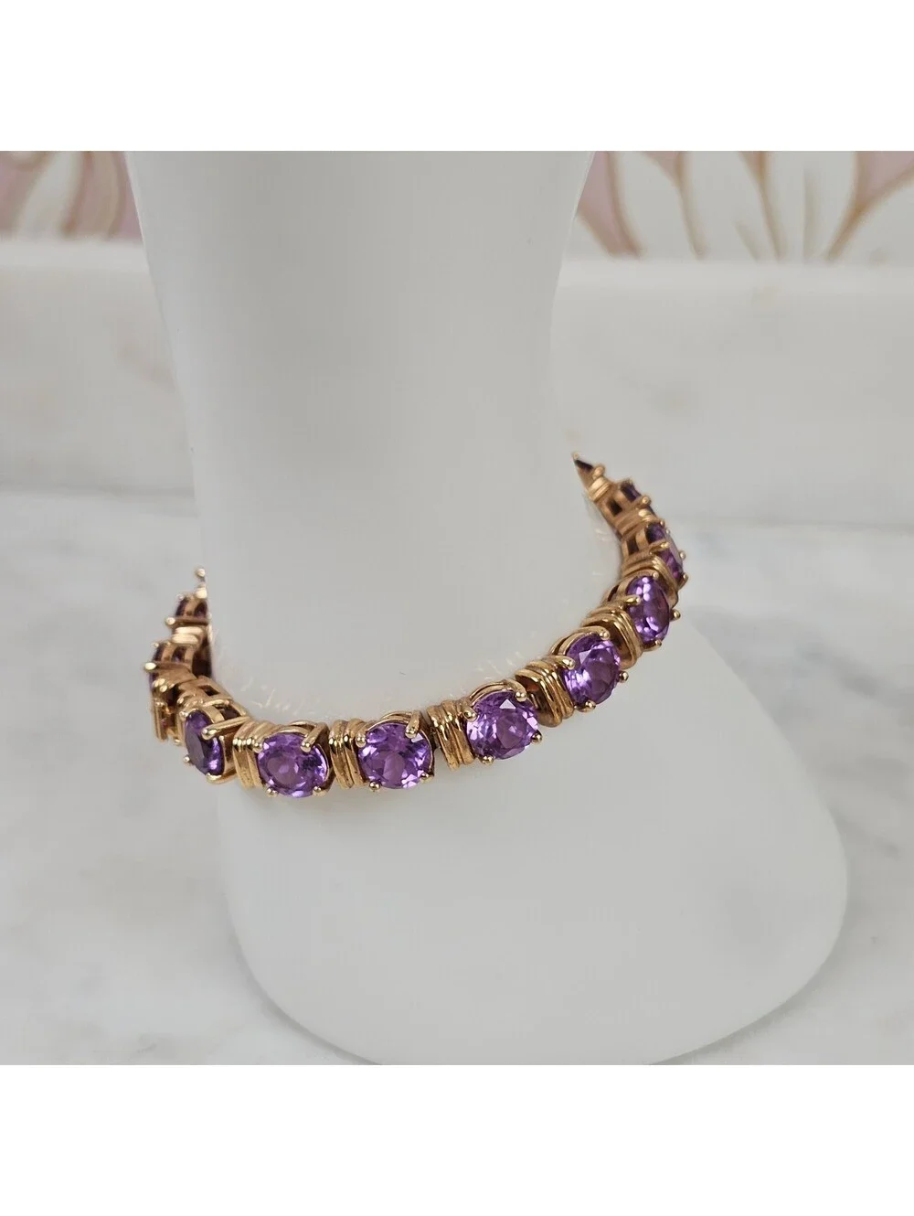 Ross Simons 925 Sterling Silver Purple Sapphire Tennis Bracelet 7